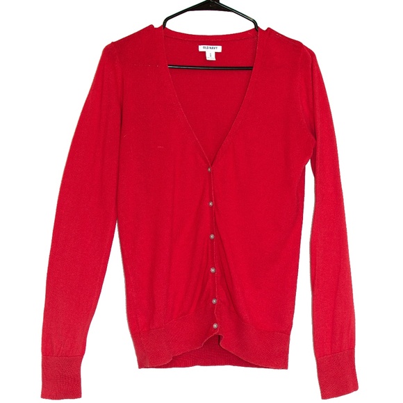 Old Navy Red Boyfriend Cardigan (M) - Picture 1 of 2